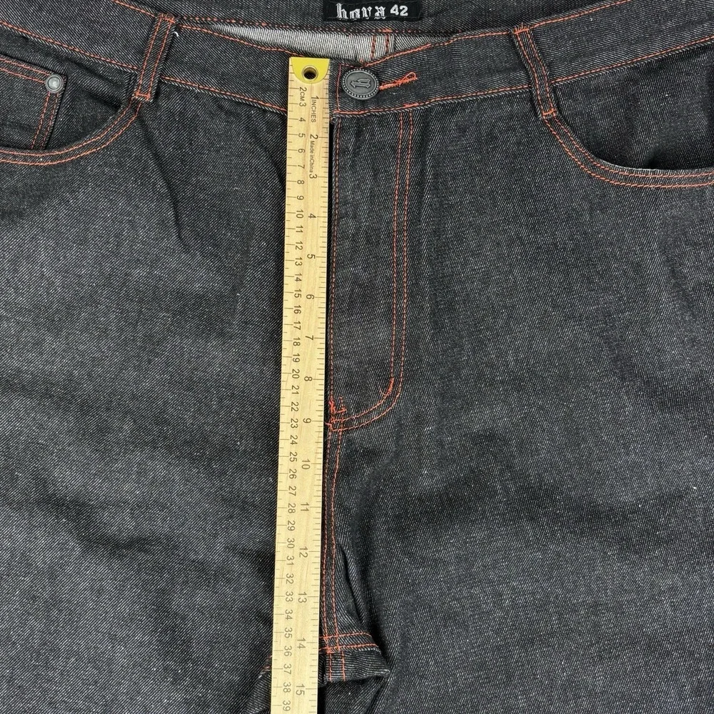 Hova Jeans Men's Black Bermuda Jean Shorts Size 42 Vintage Y2K Grunge‎